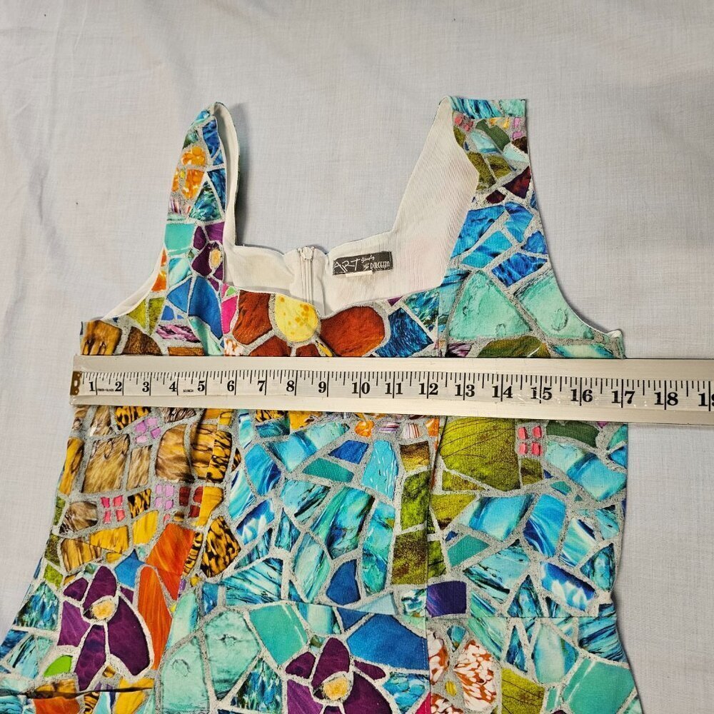 Simply Art by Dolcezza Floral Landscape Abstract Art Midi Dress Women Size L - Picture 10 of 11